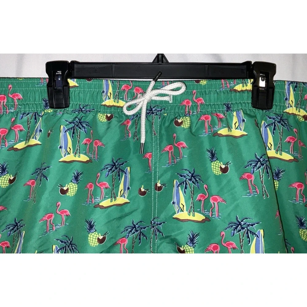 NWT Men's Polo Ralph Lauren Green Tropical Print Lined‎ Swim Trunks 4XB Big